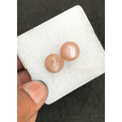 High Quality Natural Peach Moonstone Smooth Round Shape Cabochons Gemstone For Jewelry