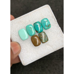 High Quality Natural Tibetan Turquoise Smooth Rectangle Shape Cabochons Gemstone For Jewelry