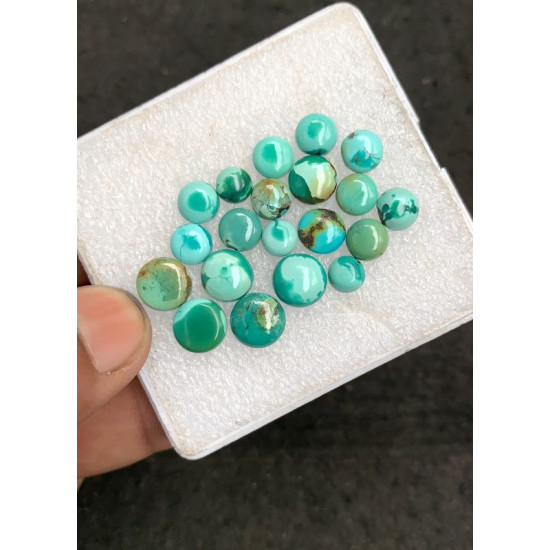 High Quality Natural Tibetan Turquoise Smooth Round Shape Cabochons Gemstone For Jewelry