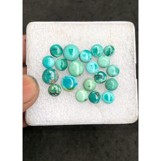 High Quality Natural Tibetan Turquoise Smooth Round Shape Cabochons Gemstone For Jewelry