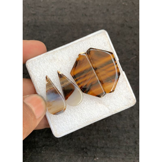 High Quality Natural Montana Agate Smooth Pair Mix Shape Cabochons Gemstone For Jewelry