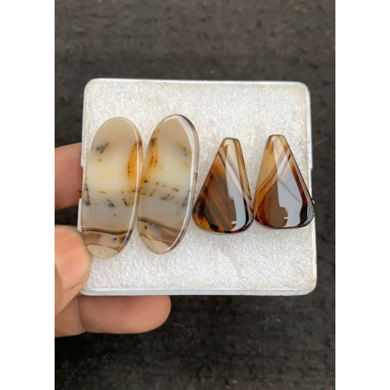 High Quality Natural Montana Agate Smooth Pair Mix Shape Cabochons Gemstone For Jewelry