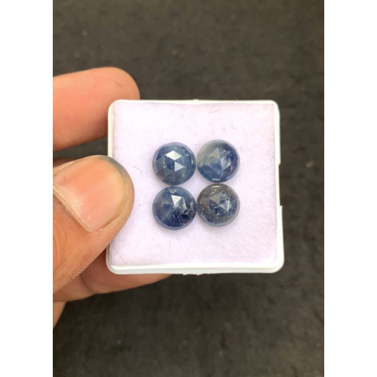 High Quality Natural Blue Sapphire Rose Cut Round Shape Cabochons Gemstone For Jewelry