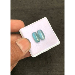 High Quality Natural Aqua Kyanite Smooth Rectangle Shape Cabochons Gemstone For Jewelry