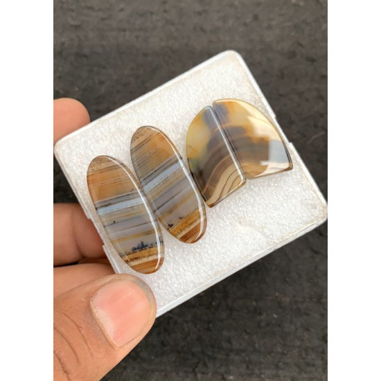 High Quality Natural Montana Agate Smooth Pair Mix Shape Cabochons Gemstone For Jewelry