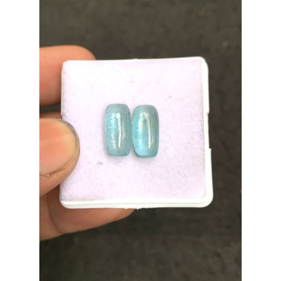 High Quality Natural Aqua Kyanite Smooth Rectangle Shape Cabochons Gemstone For Jewelry