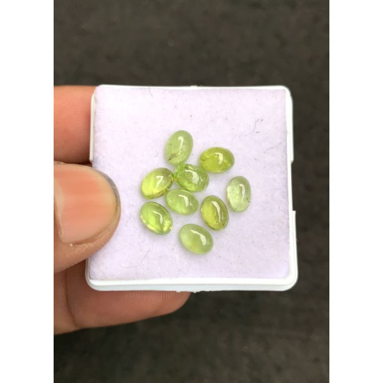 High Quality Natural Peridot Smooth Oval Shape Cabochons Gemstone For Jewelry