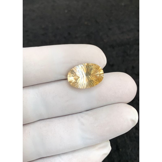 High Quality Beautiful Natural Citrine Concave Cut Oval Shape Gemstone For Jewelry