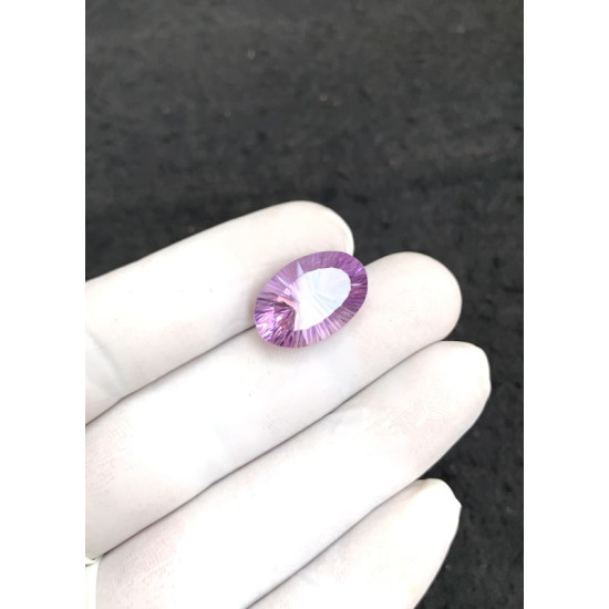 High Quality Beautiful Natural Amethyst Concave Cut Oval Shape Gemstone For Jewelry