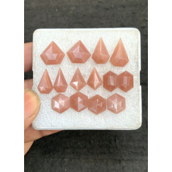 High Quality Natural Peach Moonstone Step Cut Fancy Shape Cabochons Gemstone For Jewelry