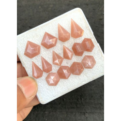 High Quality Natural Peach Moonstone Step Cut Fancy Shape Cabochons Gemstone For Jewelry