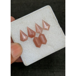 High Quality Natural Peach Moonstone Step Cut Pair Fancy Shape Cabochons Gemstone For Jewelry