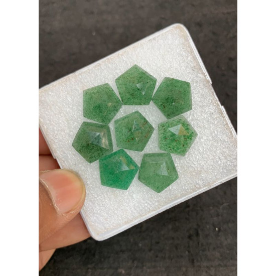 High Quality Natural Green Strawberry Quartz Rose Cut Hexagon Shape Cabochons Gemstone For Jewelry