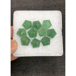High Quality Natural Green Strawberry Quartz Rose Cut Hexagon Shape Cabochons Gemstone For Jewelry