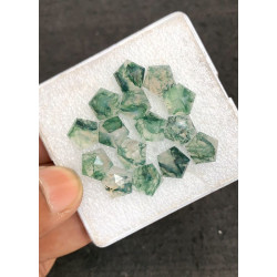 High Quality Natural Moss Agate Step Cut Hexagon Shape Cabochons Gemstone For Jewelry