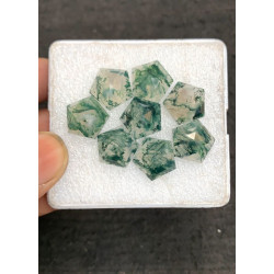 High Quality Natural Moss Agate Step Cut Hexagon Shape Cabochons Gemstone For Jewelry