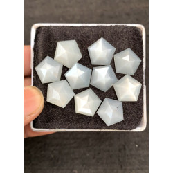 High Quality Natural White Moonstone Step Cut Hexagon Shape Cabochons Gemstone For Jewelry