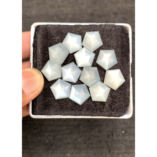 High Quality Natural White Moonstone Step Cut Hexagon Shape Cabochons Gemstone For Jewelry