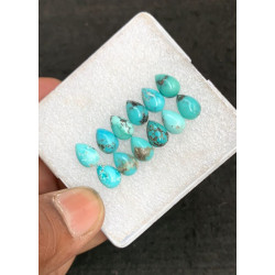 High Quality Natural Tibetan Turquoise Smooth Pear Shape Cabochons Gemstone For Jewelry