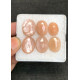 High Quality Natural Peach Moonstone Rose Cut Oval Shape Cabochons Gemstone For Jewelry