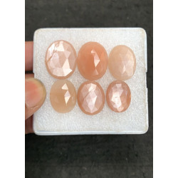 High Quality Natural Peach Moonstone Rose Cut Oval Shape Cabochons Gemstone For Jewelry