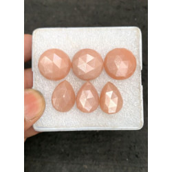 High Quality Natural Peach Moonstone Rose Cut Mix Shape Cabochons Gemstone For Jewelry