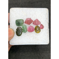 High Quality Natural Tourmaline Hand Craved Mix Shape Cabochons Gemstone For Jewelry