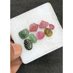 High Quality Natural Tourmaline Hand Craved Mix Shape Cabochons Gemstone For Jewelry