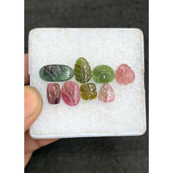 High Quality Natural Tourmaline Hand Craved Mix Shape Cabochons Gemstone For Jewelry