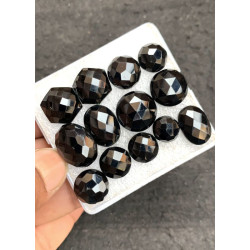 High Quality Natural Black Onyx Rose Cut Fancy Shape Cabochons Gemstone For Jewelry