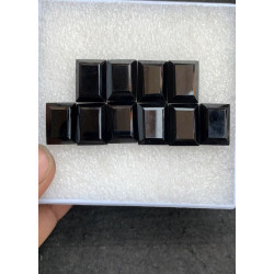 High Quality Natural Black Spinel Step Cut Rectangle Shape Cabochons Gemstone For Jewelry