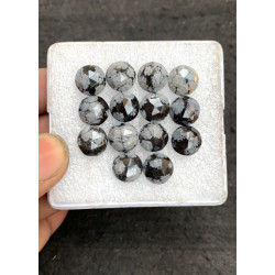 High Quality Natural Snow Flake Obsidian Rose Cut Round Shape Cabochons Gemstone For Jewelry