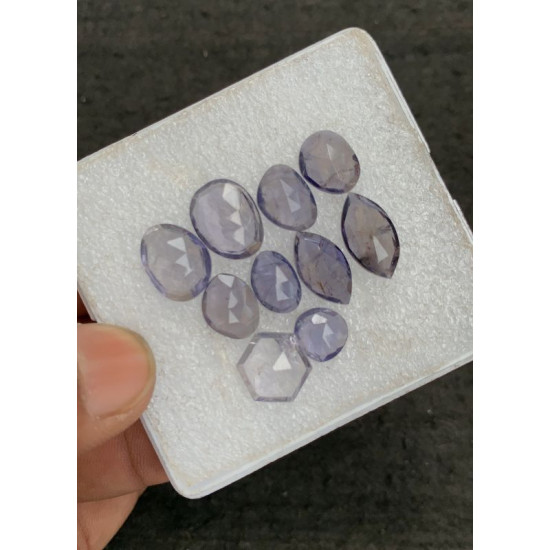 High Quality Natural Iolite Rose Cut Fancy Shape Cabochons Gemstone For Jewelry