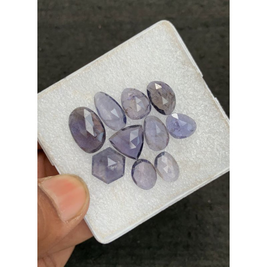 High Quality Natural Iolite Rose Cut Fancy Shape Cabochons Gemstone For Jewelry