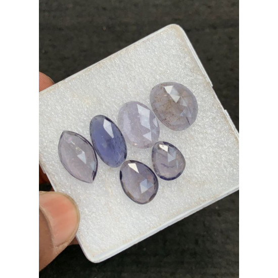 High Quality Natural Iolite Rose Cut Fancy Shape Cabochons Gemstone For Jewelry