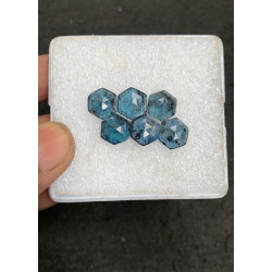 High Quality Natural Teal Green Kyanite Rose Cut Hexagon Shape Cabochons Gemstone For Jewelry