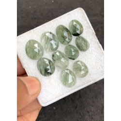 High Quality Natural Green Rutilated Quartz Rose Cut Fancy Shape Cabochons Gemstone For Jewelry