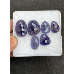 High Quality Natural Iolite Checker Cut Fancy Shape Cabochons Gemstone For Jewelry