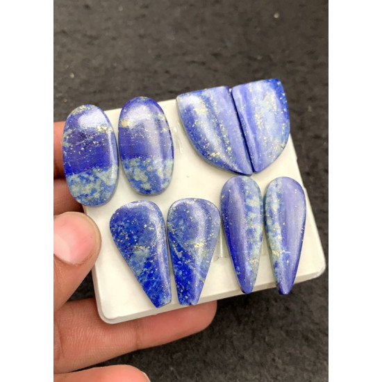 High Quality Natural Lapis Lazuli Smooth Pair Fancy Shape Cabochons Gemstone For Jewelry