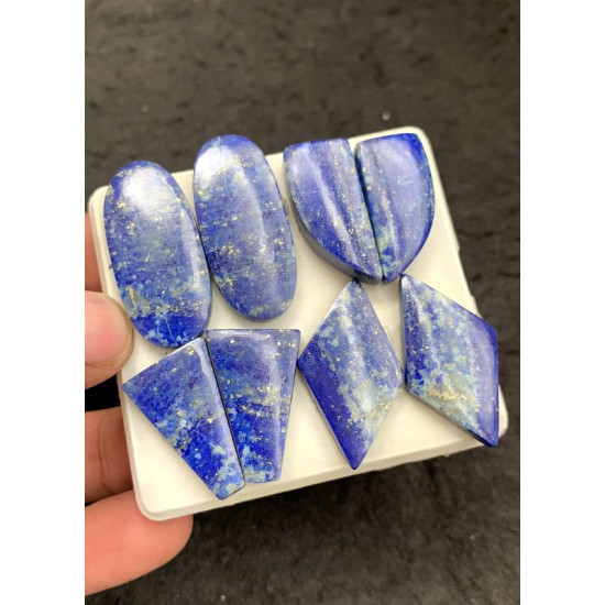 High Quality Natural Lapis Lazuli Smooth Pair Fancy Shape Cabochons Gemstone For Jewelry