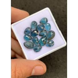 High Quality Natural Teal Green Kyanite Rose Cut Pear Shape Cabochons Gemstone For Jewelry