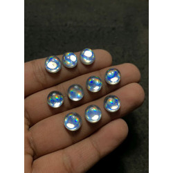 High Quality Beautiful Amazing Mystic Rainbow Quartz Smooth Round Shape Cabochons Gemstone For Jewelry
