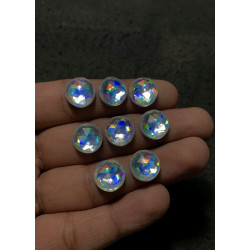 High Quality Beautiful Amazing Mystic Rainbow Quartz Rose Cut Round Shape Cabochons Gemstone For Jewelry