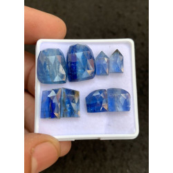 High Quality Natural Blue Kyanite Rose Cut Pair Mix Shape Cabochons Gemstone For Jewelry