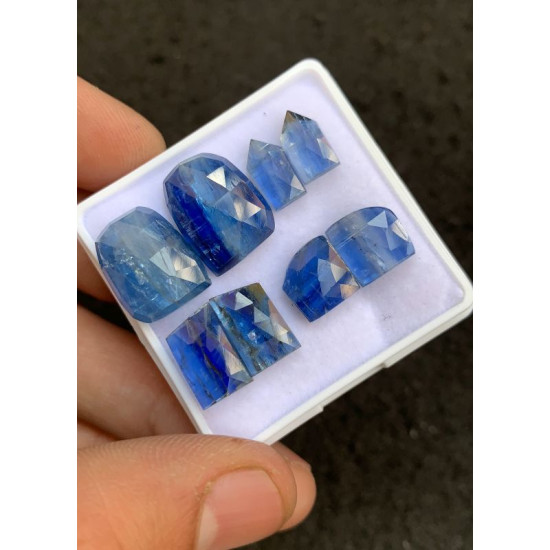 High Quality Natural Blue Kyanite Rose Cut Pair Mix Shape Cabochons Gemstone For Jewelry