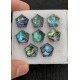 High Quality Natural Abalone Shell Pearl and Crystal Doublet Rose Cut Hexagon Shape Cabochons Gemstone For Jewelry