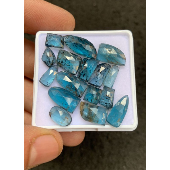 High Quality Natural Teal Green Kyanite Rose Cut Fancy Shape Cabochons Gemstone For Jewelry