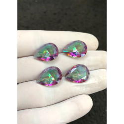 High Quality Natural Mystic Topaz Faceted Cut Pear Shape Gemstone For Jewelry