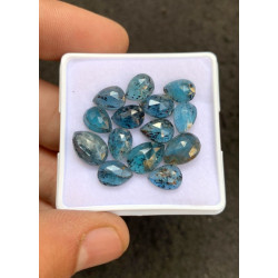 High Quality Natural Teal Green Kyanite Rose Cut Pear Shape Cabochons Gemstone For Jewelry