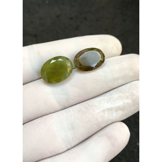 High Quality Natural Vesuvianite Faceted Cut Oval Shape Gemstone For Jewelry